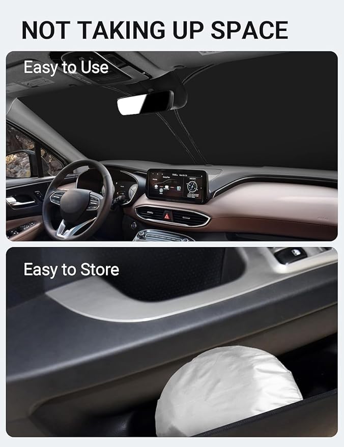 Proadsy for Hyundai Santa Fe 2019-2025 Windshield Sun Shade 4-Layer Foldable - Image 8