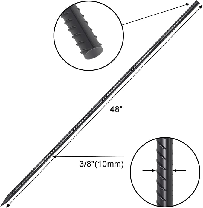 VVOKGO Rebar Stakes 48 Inch 8-Pack Concrete Form Stakes Heavy Duty Straight - Image 2