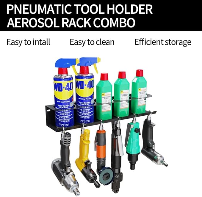 Spray Can Holder Rack Organizer, Pneumatic Tool Aerosol Rack Combo Paint Bottle - Image 5
