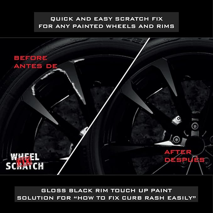 Black Gloss Rim Touch Up Paint Pen, Car Wheel Scratch Repair, Curb Rash Repair - Image 3