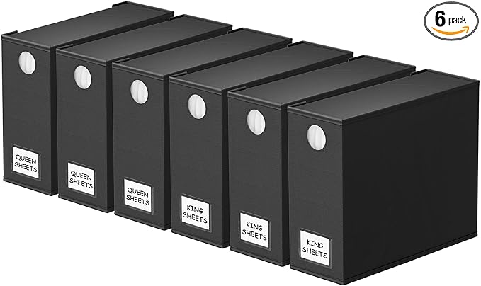 SpaceAid 6 Pack Bed Sheet Organizer and Storage, Foldable Sheet Organizer by SpaceAid