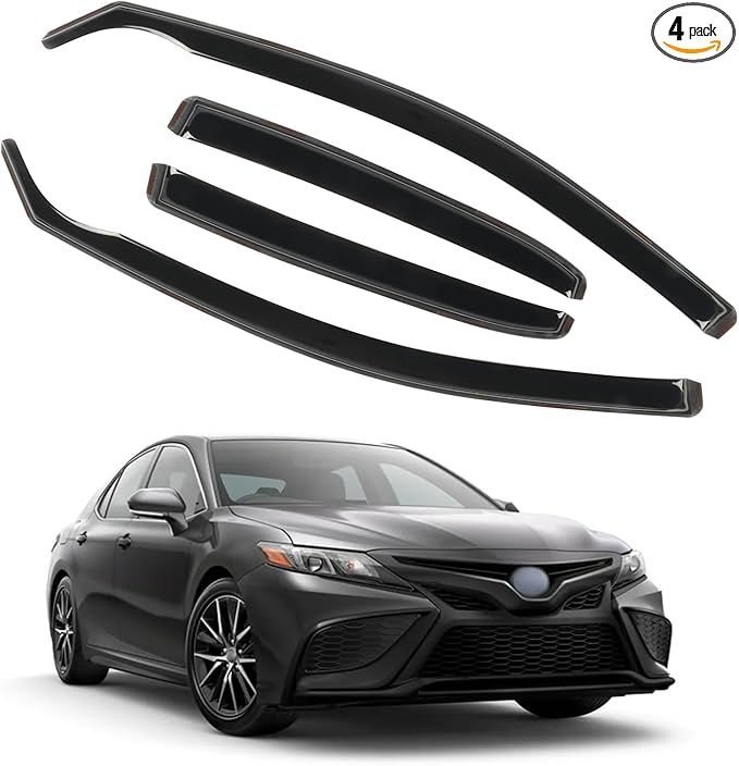in-Channel Rain Guards for Toyota Camry 2018 2019 2020 2021 2022 2023 2024 by CHYKORLA