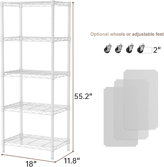SINGAYE 5 Small Wire Shelves Kitchen Pantry Close Home Organizers and Storage - Image 3