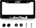 Mountains License Plate Frame Ocean Waves Forest Starry Sky License Plate by RNKATIH