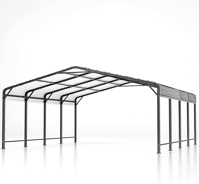 20x20 FT Metal Carport with Heavy Duty Carport Canopy, Car Port with Reinforced - Image 8