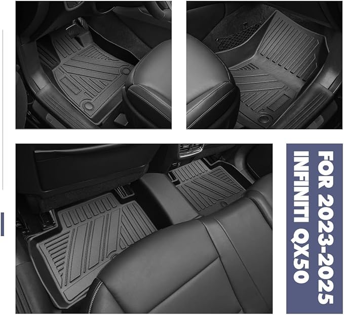 Floor Mats Fit for 2019-2025 Infiniti QX50 Floor Liner Cargo Mats，All-Weather - Image 2