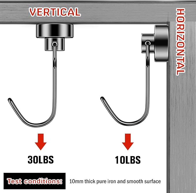 FINDMAG 50 Pack Magnetic Hooks, 30lbs+ Magnetic Hooks Heavy Duty - Image 3