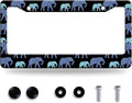 Elephant Family License Plate Frame Animal License Plate Stainless Steel Parts by GORSNKYE