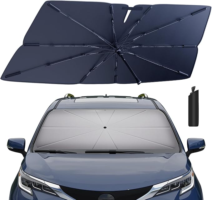 Windshield Sun Shade Umbrella for 2021-2025 Toyota Sienna Accessories: Custom by HIMUMOY