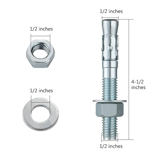 1/2x4-1/2" 10Pcs Inch Standard Fasteners - Image 2