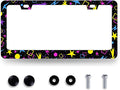 Psychedelic Stars License Plate Frame Colorful Galaxy License Plate Holder by RNKATIH
