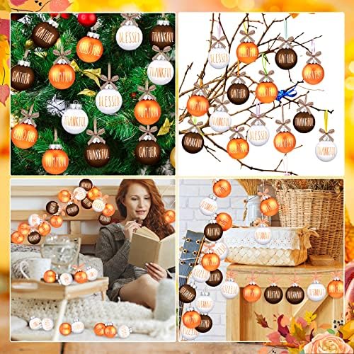 Thinkday 12 Pcs Fall Thanksgiving Ornaments for Tree, Rustic - Image 6