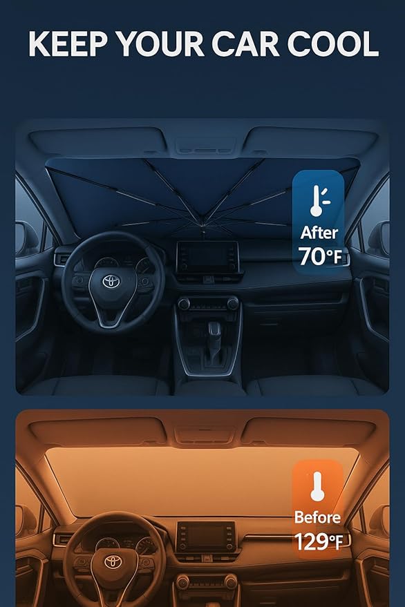Proadsy Windshield Sun Shade Umbrella - Image 3