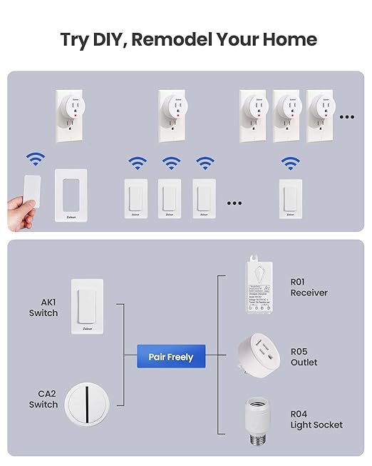 Remote Control Outlet Plug Switch, Buckle Design & Removable Wireless Light - Image 6