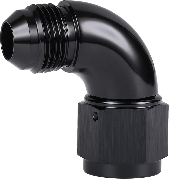 90 Degree 8AN Male to 8AN Female Swivel Full Flow Fitting Adapter Coupler - Image 5