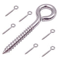 6-Pack 304 Stainless Steel Screw Eyes 3.2", Heavy Duty Screw in Eye Hooks Ring by ZUSFUL