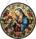 Personalized Virgin Mary Stained Glass Window Hanging by Clare Donovans Stained Glass Suncatcher Birthday Gift for Mom Grandma Teacher Women Friend Memorial Hook by 365CUSGIFTS