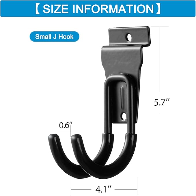 12Pack Slatwall Hooks Heavy Duty Slatwall Accessories Garage Small J Slatwall - Image 4
