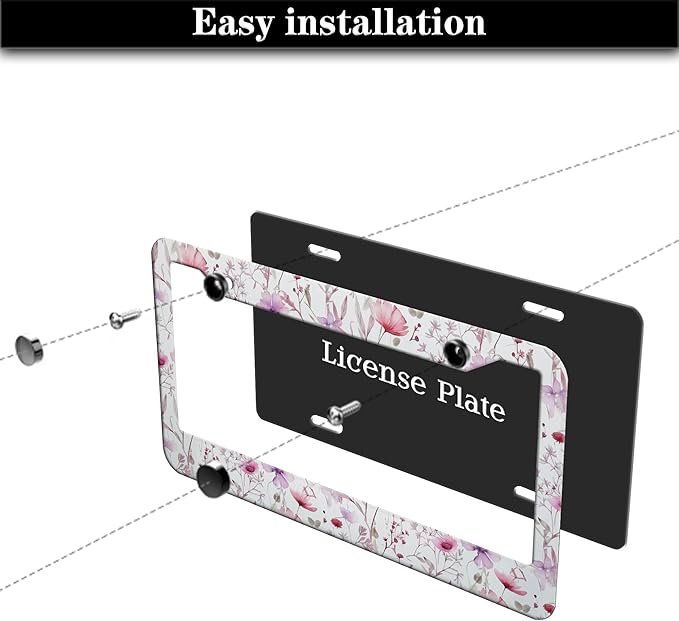 License Plate Frame Holder for Women Powder License Plate Frames for Men Pink - Image 7