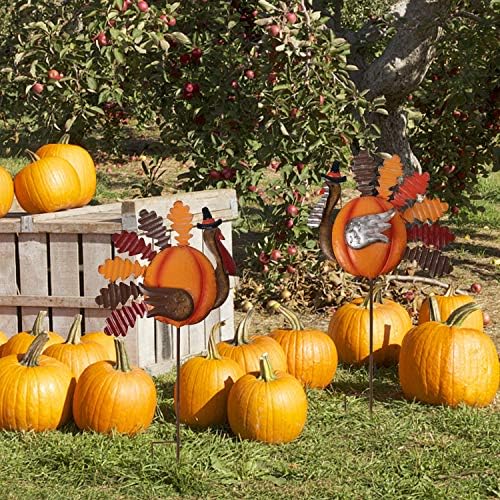 Lulu Home Thanksgiving Turkey Decors, Set of 2 Metal Turkey Stakes Fall Decor, Happy Thanksgiving Autumn Fall Outdoor Decorations - Image 3
