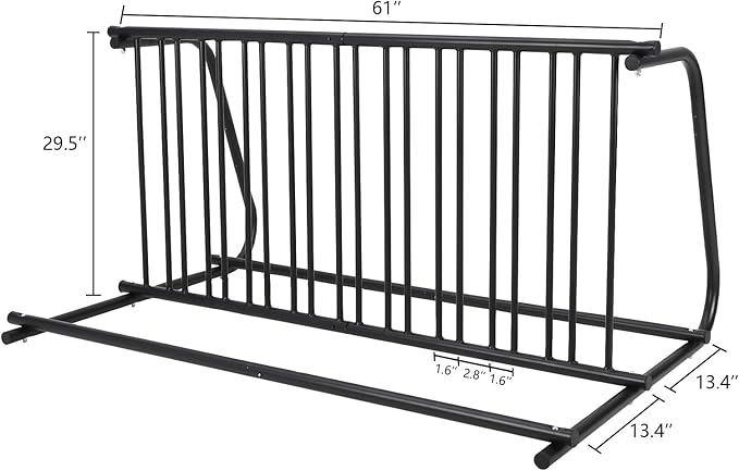 Outdoor Bike Storage, 10 Bike Rack Garage, 61 In Long All-Steel Mesh Bikes Rack - Image 7