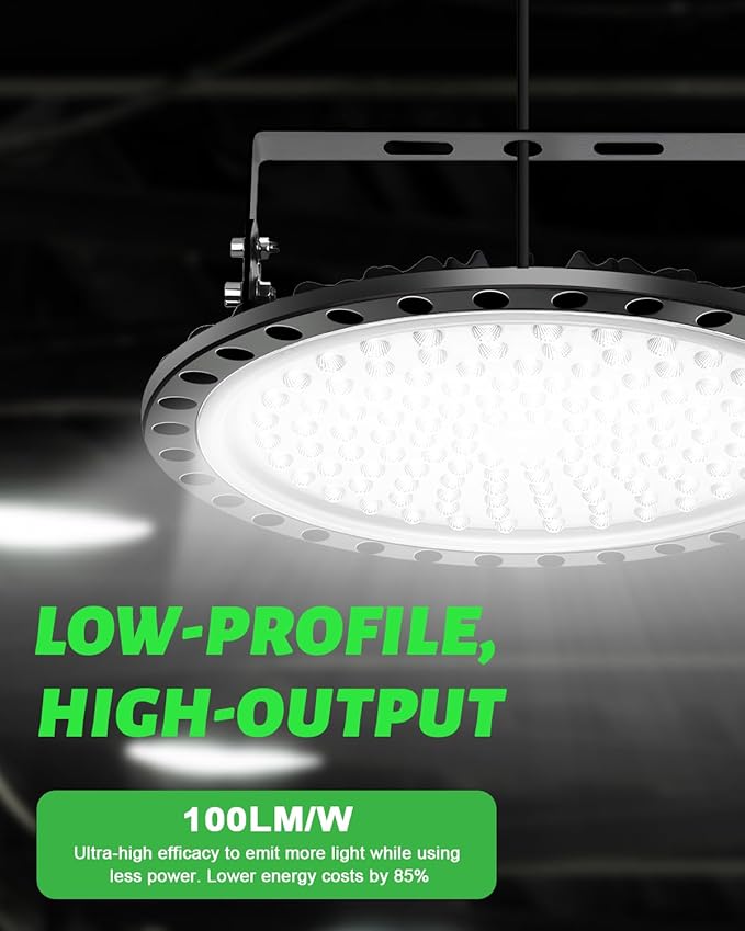 Viugreum High Bay LED Shop Lights, 500W UFO LED High Bay Light 50, 000LM 120V - Image 2