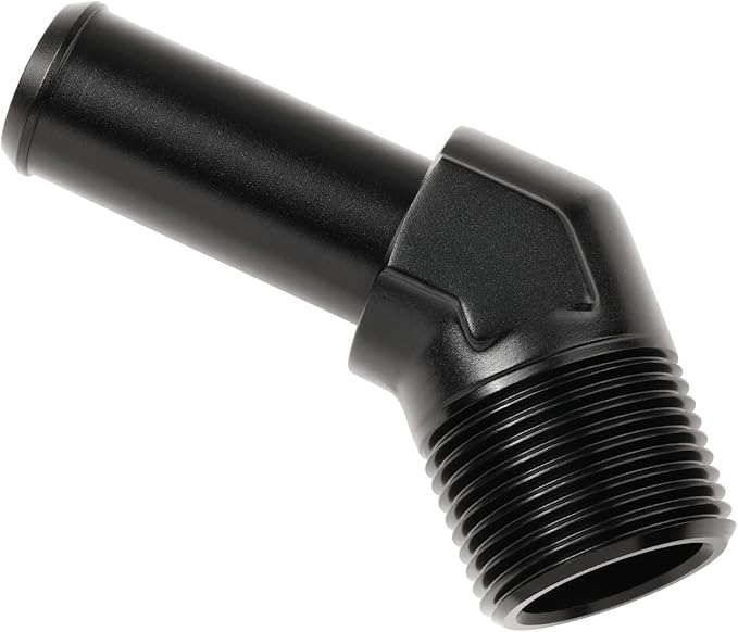 3/4 NPT Male to 3/4" Hose Barb Fitting Adapter 45 Degree Elbow Aluminum Black - Image 4