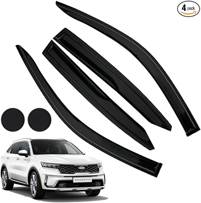 Rain Guards for Kia Sorento 2021-2023, Tape-on Side Window Deflectors for Kia by LETINGFAR