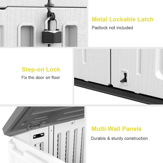 Outdoor Storage Shed, KINYING Outdoor Storage Cabinet Waterproof - Image 6