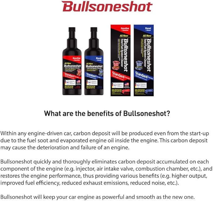 2 Pack Bullsoneshot Standard Total Fuel System Cleaner & Fuel Additive - Image 2