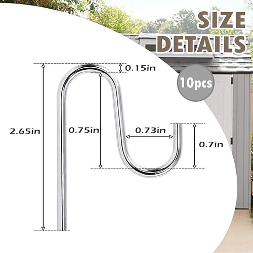 10 Pcs Shed Hooks, Long Shed Hooks - Image 2