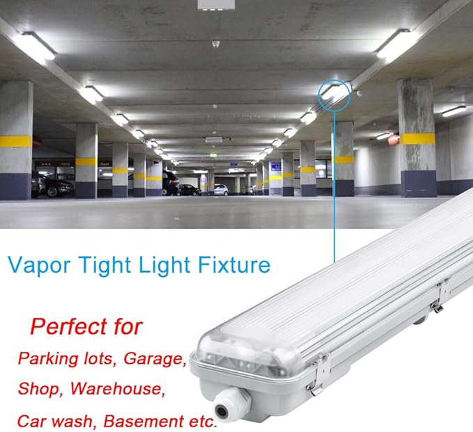 4FT Vapor Tight LED Light Fixture 4200LM 48W, 6500K Bright White IP65 Waterproof - Image 4