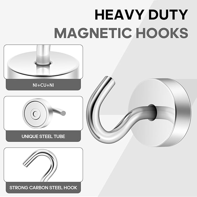 Neosmuk Magnetic Hooks, Cruise Ship Essentials, 30lb+ Heavy Duty Magnetic Hooks - Image 7