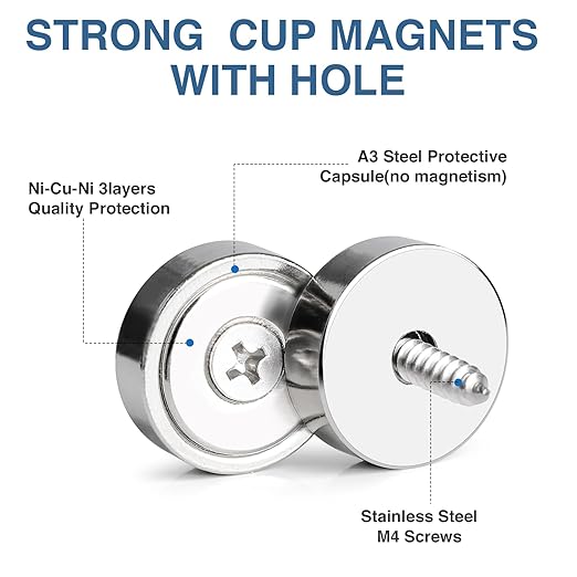 MIKEDE 6 Pack Strong Magnets, 30lbs Neodymium Heavy Duty Magnets, Round Strong - Image 5