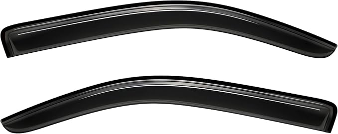 2pcs Outside Mount Style Dark Smoke Window Rain Guards Durable Side Wind by Deebior