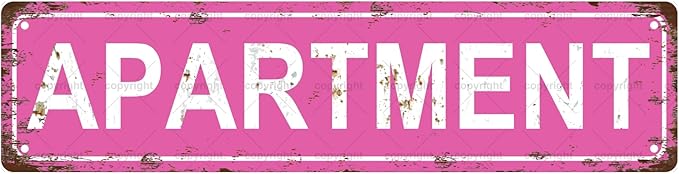 APARTMENT Space Vintage Metal Tin Street Sign Bar Cafe Garage Cave Home Room by Unknown