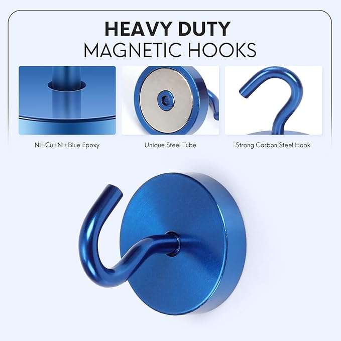 Neosmuk Magnetic Hooks, Cruise Ship Essentials, 120lb+ Heavy Duty Magnetic Hooks - Image 6