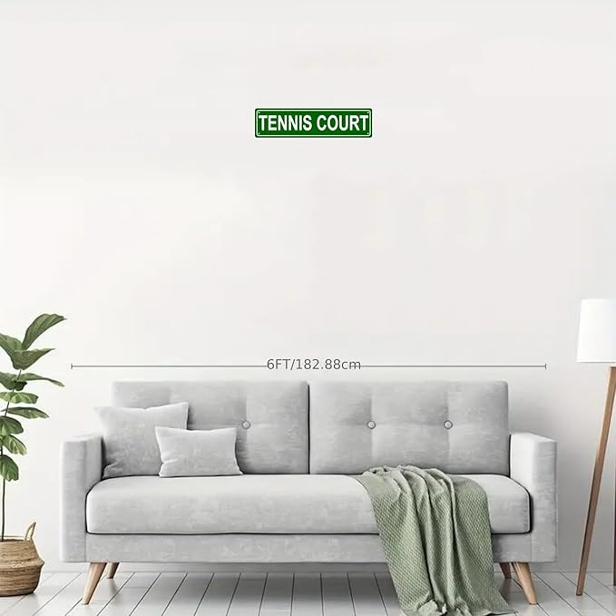TENNIS COURT Space Metal Tin Street Sign Bar Cafe Garage Cave Home Room Wall - Image 3