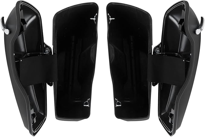 XFMT Motorcycle Matte Black 5" Extended Stretched Hard Saddlebags Saddle Bags - Image 6