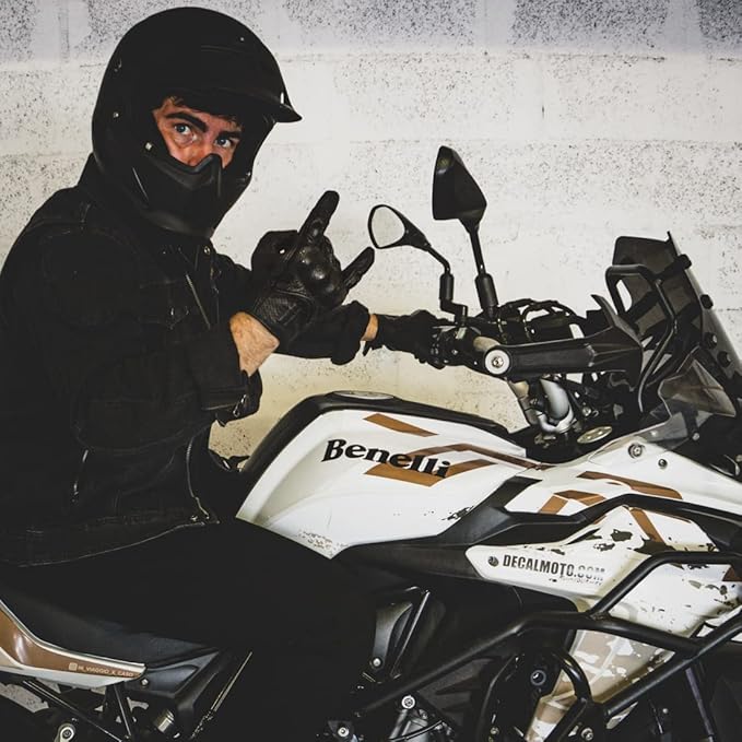 Harssidanzar Leather Motorcycle Gloves - Image 5