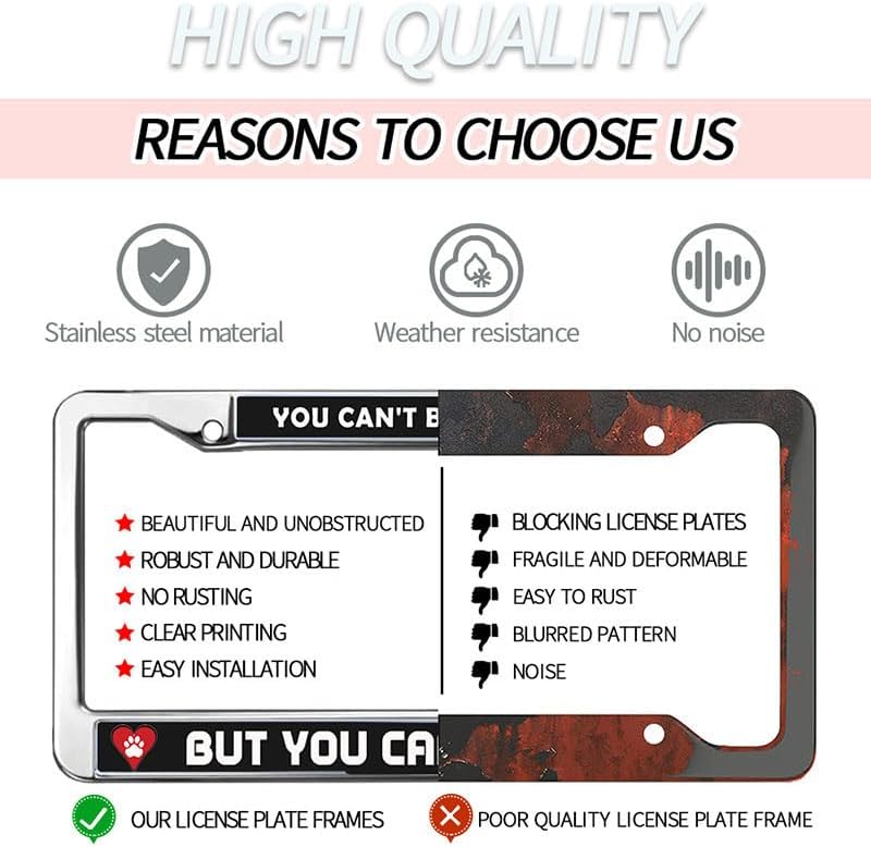 You Can't Buy Love But You can Rescue it Metal License Plate Frame Dog Lover Slogan Metal License Plate Frame Car Accessories Christian Pet Quotes License Plate Frame Female Male