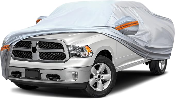 KEYOOG Car Cover, Fit for 213"-237" Length Pickup Truck, 6-Layer All-Weather by KEYOOG