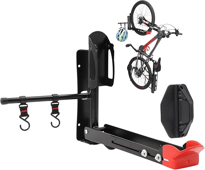 Bike Wall Mount Rack Adjustable & Foldable Garage Bike Rack by AUMENTAR