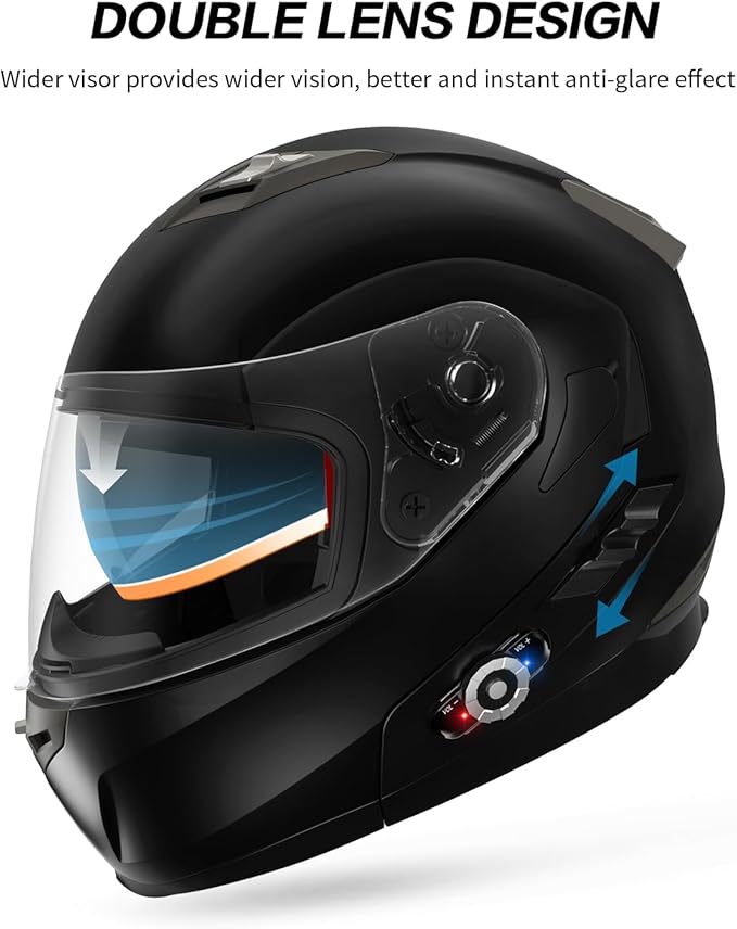 Motorcycle Helmet Bluetooth 5.0 Integrated New EPS FreedConn BM2-S Modular Flip - Image 5