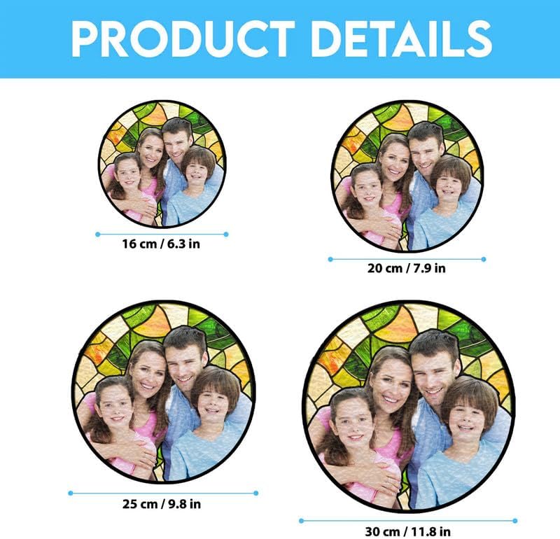 Custom Family Image, Transform Your Photos Into Art, Personalized Window Stained Glass, Father Memorial Gifts, Personalized Family Stained Glass Suncatcher, Custom Photo Ornament - Image 6