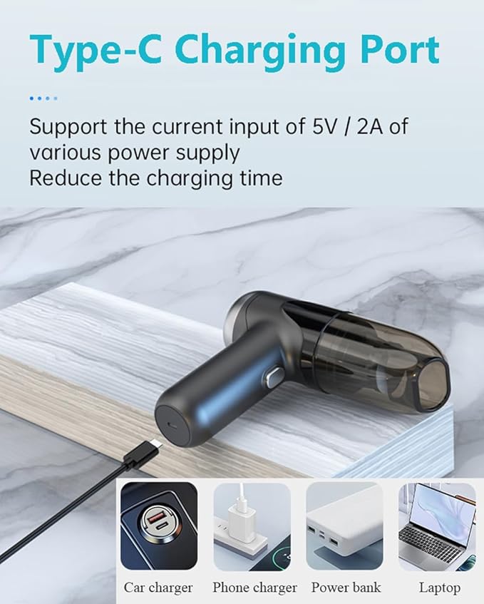 Small Car Vacuum Cleaner Cordless, Ultra Lightweight 0.68LB 3-IN-1 Mini - Image 7
