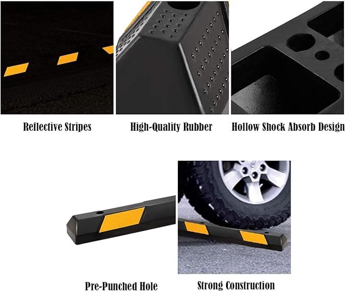 Goplus Parking Block, 72” Rubber Parking Bumpers - Image 5