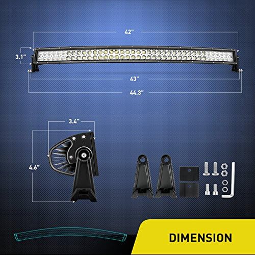 LED Light Bar Nilight 42Inch 240W Curved LED Work Light Spot Flood Combo LED Lights Led Bar Driving Fog Lights Jeep Off Road Lights, 2 Years Warranty