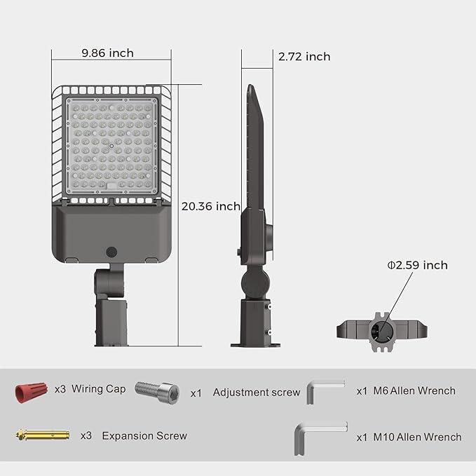 LED Parking lot Lights 180W Dusk to Dawn Photocell Street Lights 6000k - Image 7