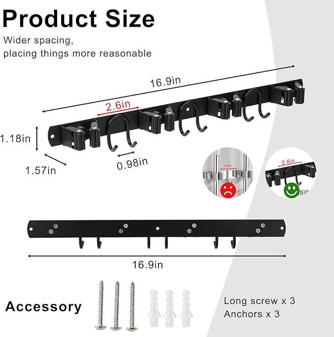 Mop Broom Holder Wall Mount - Image 3